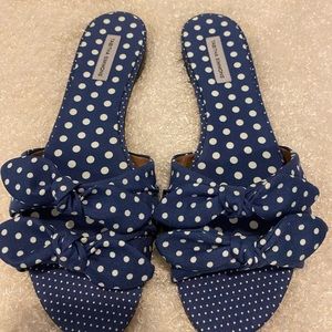 TABITHA SIMMONS Cleo Bow-Embellished Twill Slide